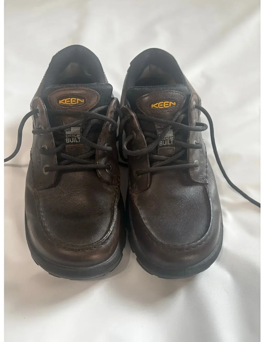 EUC KEEN genuine leather, brown lace-up Anchor Park Low, waterproof, size 11